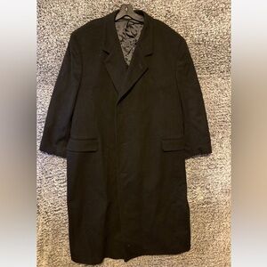 MARIO VALENTE TORINO Made in Italy,Black Wool/Cashmere Men's Overcoat,EU54/US44R